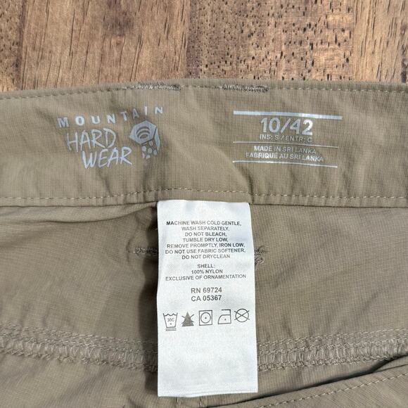 Mountain Hardwear Hiking Pants 100% Nylon Mid-Rise Cargo Pocket Khaki Women’s 10 - Picture 8 of 12